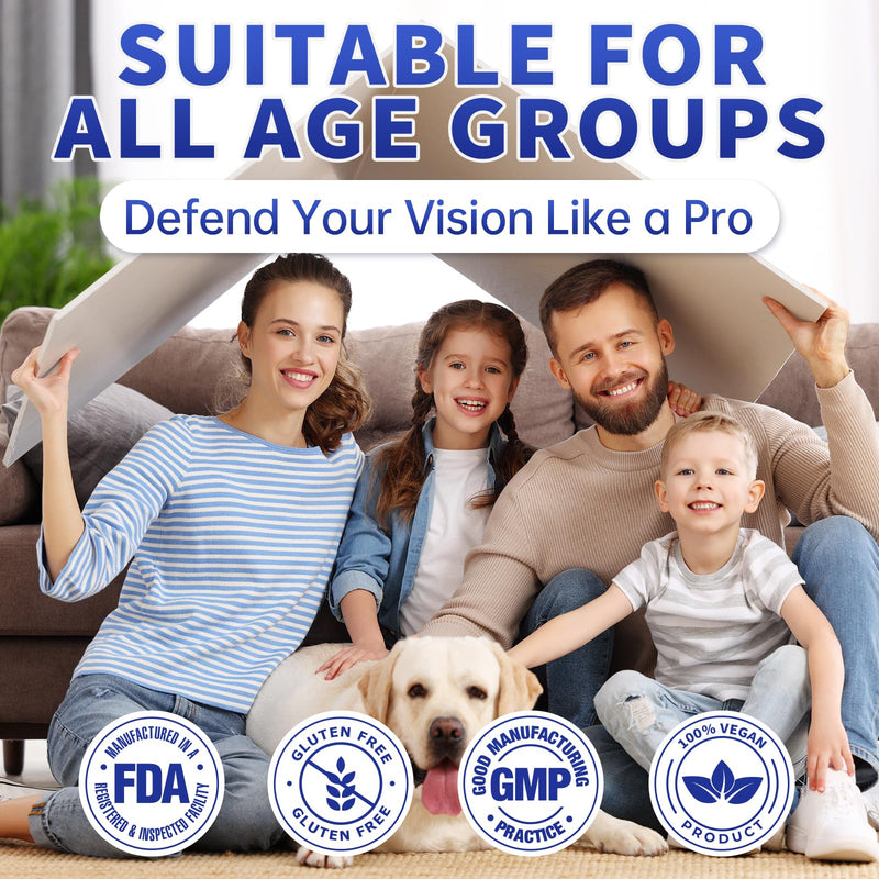 Lutein and zeaxanthin Eye Vitamins Gummies, Bilberry, Astaxanthin, Eye Vitamins for Kids and Adult Vision&Blue Light Support, Overall Eye&Macular Health-60 Count 2