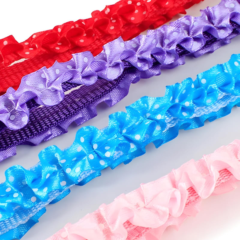 Purple Dog Collar with Bell, Cute Lace Puppy Collars with Bell Adjustable Buckle for XXS XSmall Extra Small Cats Tiny Pets Male Boy Girl Female Kitten Yorkie Chihuahua Teacup X-Small Purple XS (Neck 7"-12") - BeesActive Australia
