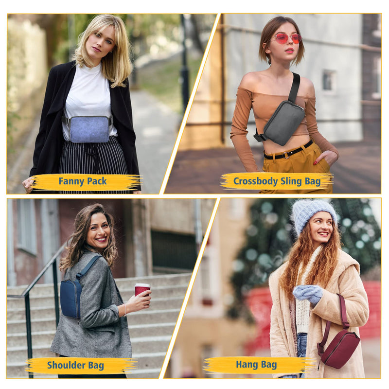 Crossbody Fanny Pack for Women Men:Small Runners Belt Bag with Adjustable Strap - Water Resistant Fashion Bum Bag, Mini Waist Bag for Running Travel Hiking Carrying All Phones,By ZOMAKE Small Blue