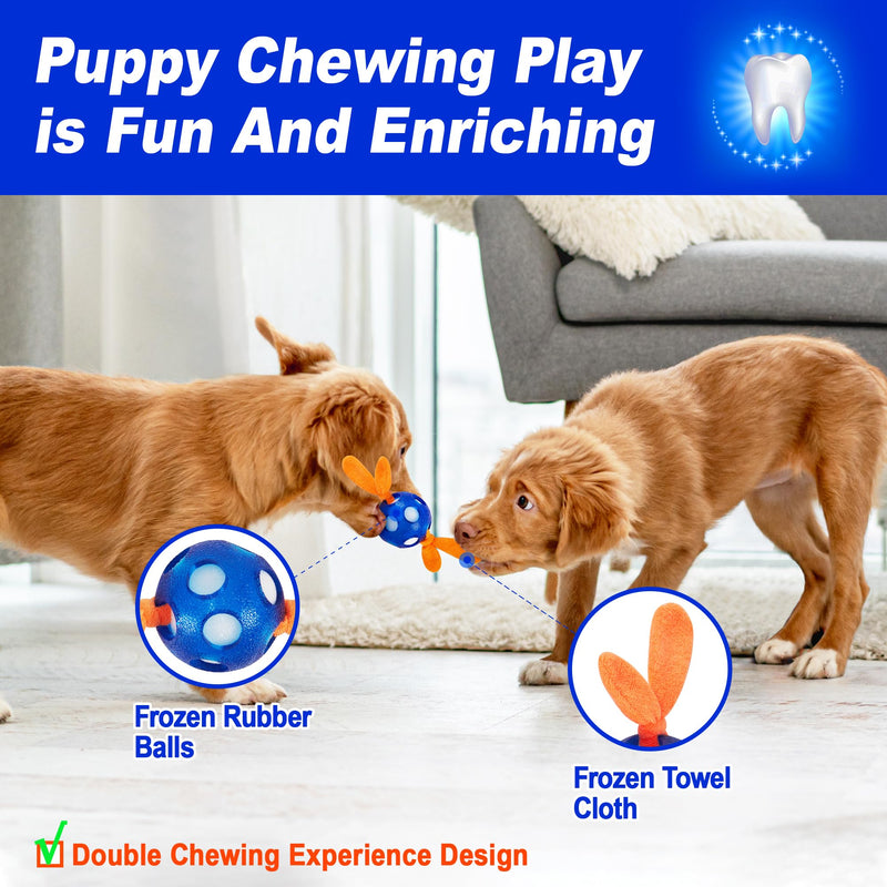 4 Pack Frozen Puppy Toys to Keep Them Busy to Relieve Teething Pain,Chew Toys for Puppies 0-6 Months Relieve Teething Itch, Puppy Teething Rings to Release Excess Energy - BeesActive Australia
