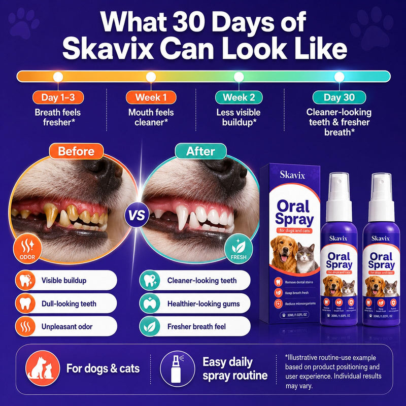 pet Oral Spray, No-Brush Oral Care Spray for Dogs and Cats, Easy Pet Mouth Spray for Fresh Breath Routine, Daily Pet Mouth Care Routine, 30ML / 1.02 FL OZ (2) 2