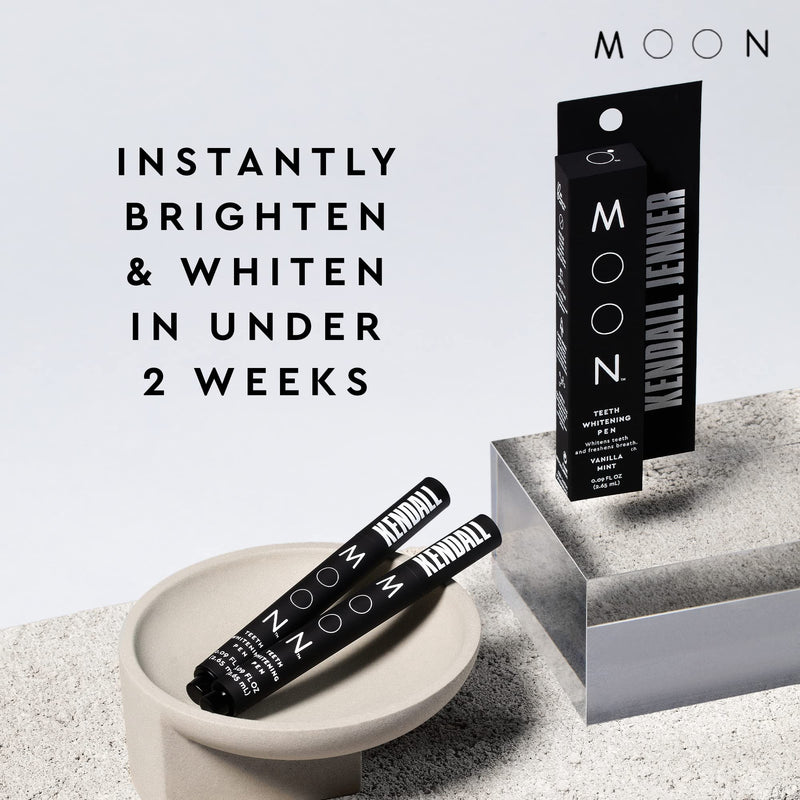 MOON Teeth Whitening Pen, Elixir III by Kendall Jenner, Brush Every Tooth White, On-The-Go Whitener for A Brighter Smile, Gentle on Sensitive Teeth, 30+ Uses, Vegan, Vanilla Mint Flavor - BeesActive Australia