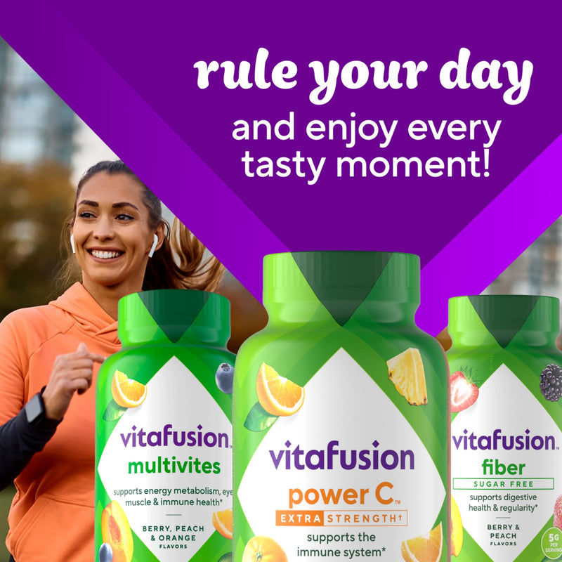Vitafusion Power C Vitamin Gummies | 500mg | 92 Gummy Vitamins | for Adult Women & Men | Extra Strength | Tropical Citrus Flavor | Gluten and Dairy-Free Supplement 92 Count (Pack of 1)