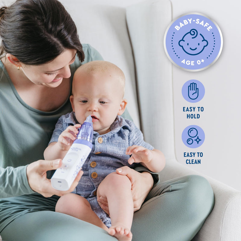 Navage Baby Nasal Aspirator - Gentle, Pediatrician Endorsed Nasal Aspirator for Baby Congestion & Stuffy Noses - Baby Nose Sucker w/ Lights, Lullabies & BPA Free Silicone Tips - BeesActive Australia