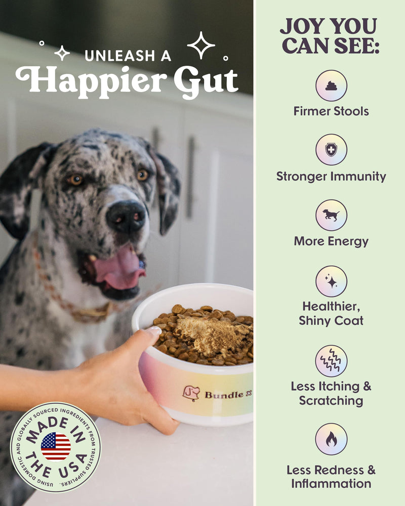 Bundle x Joy Beef Bone Broth Powder for Dogs Daily Boost Powder with Colostrum for Dogs Immune Support & Allergy Relief, 4.8 oz, 54 Servings - Dog Supplements Made in USA