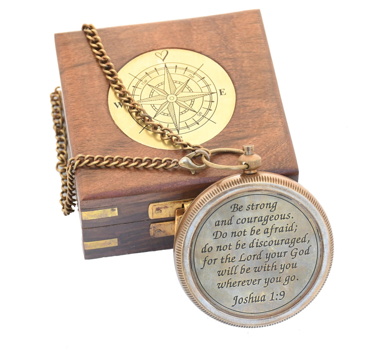 Trust in The Lord -Proverbs 3: 5-6 Quote Engraved Compass | Camping Compass Inspirational Christian Religious Gifts Men Women Catholic 2023 Graduation Gift Boys Girls #3 Be Strong - BeesActive Australia
