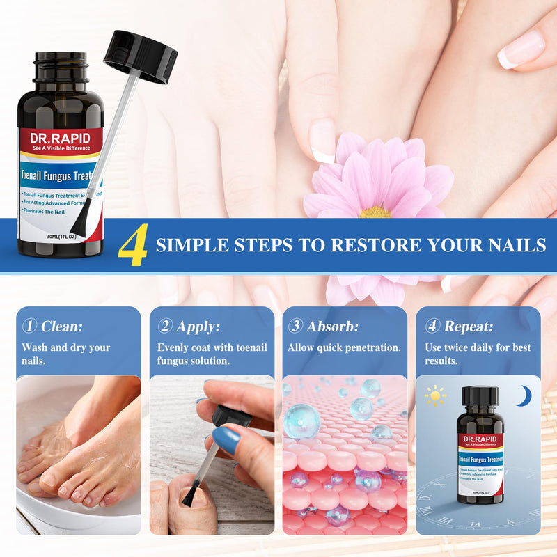 Toenail Fungus Treatment Extra Strength - Effective Antifungal Nail Repair Solution with Tea Tree Oil for Toenail & Nail Fungus, Fast Acting Treatment for Damaged Nails & Ingrown Toenail - 60ml/2fl oz 1 Fl Oz (Pack of 2)