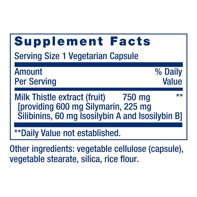 Life Extension Milk Thistle, silymarin, silibinins, isosilybin A & B, Delivers Full-Spectrum Milk Thistle Benefits for Liver Health, Non-GMO, Gluten-Free, Vegetarian, 60 Capsules Standard Packaging - BeesActive Australia