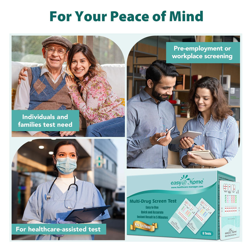 Easy@Home Multi-Drug Screen Test: Quick Testing Buprenorphine (BUP), Cocaine (COC), Morphine (MOR), Methadone (MTD), Oxazepam (BZO), Oxycodone (OXY) -#EDOAP-865 (5 Individual Pack) 5 Count (Pack of 1) - BeesActive Australia