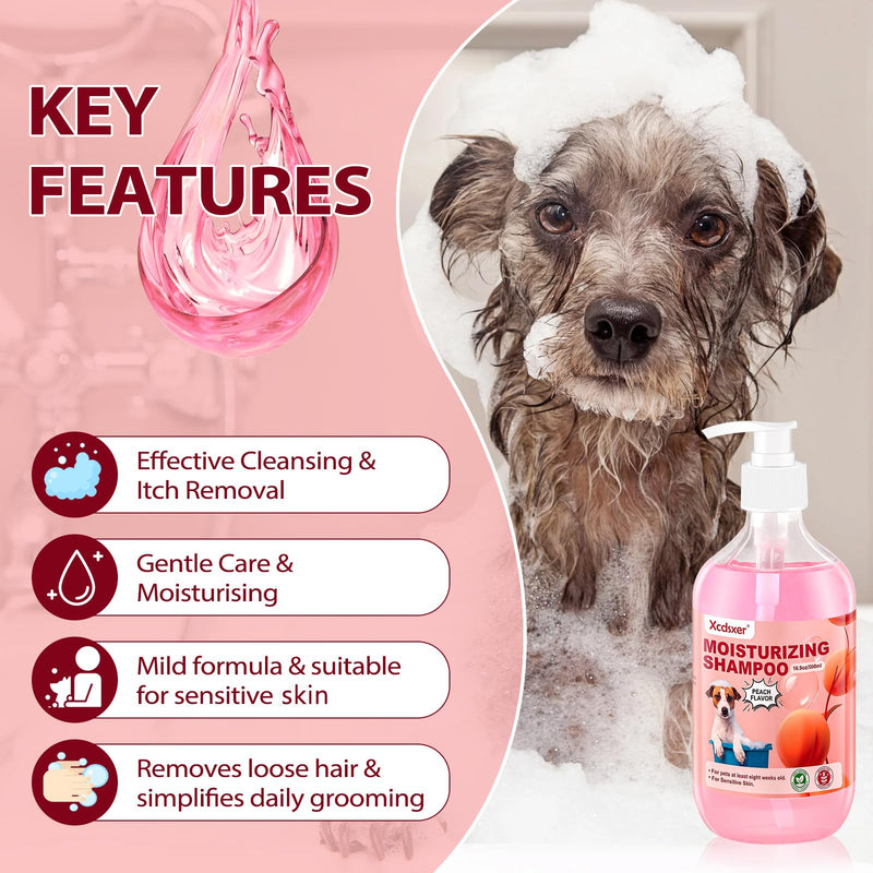 Pet Shampoo Soothe Sensitive Skin, Grooming Shampoo for Dogs and Cats, Pet Friendly Formula Deodorizing Dog Shampoo- Pet Supplies by Xcdsxer (17 Oz) - PawsPlanet Australia