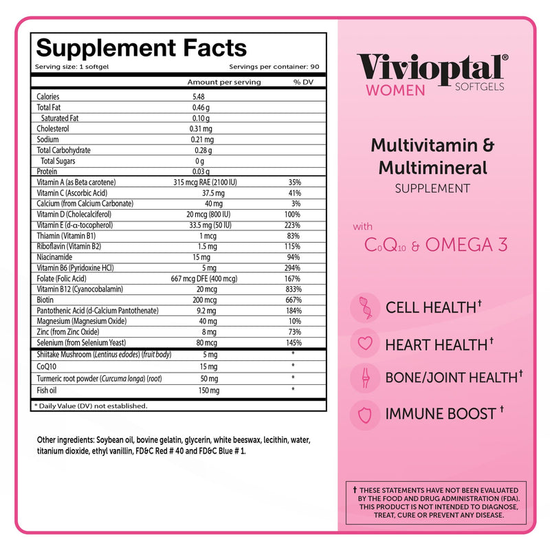 Vivioptal, Women, Multivitamin & Multimineral Supplement, 90 Softgels