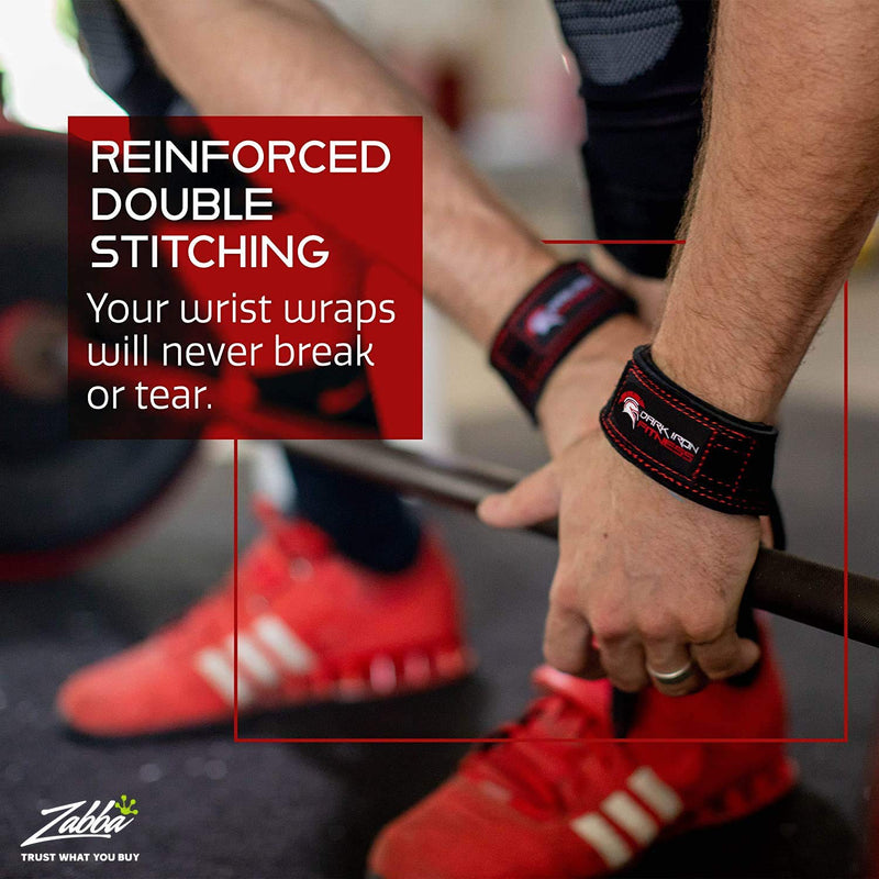 Dark Iron Fitness Weightlifting Leather Suede Lifting Wrist Straps Bundle for Men and Women Wraps Weight for a Heavy Powerlifting Grip Hooks with Padded Support 2 mm - BeesActive Australia