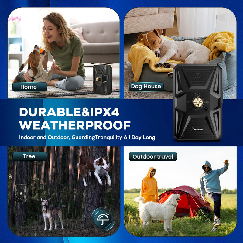 Anti Barking Devices, Auto Ultrasonic Dog Bark Deterrent Devices Long Range 50ft, 3 Modes Rechargeable Bark Box Barking Control Devices, Effective Stop Barking Dog Devices Indoor/Outdoor Training Dark black