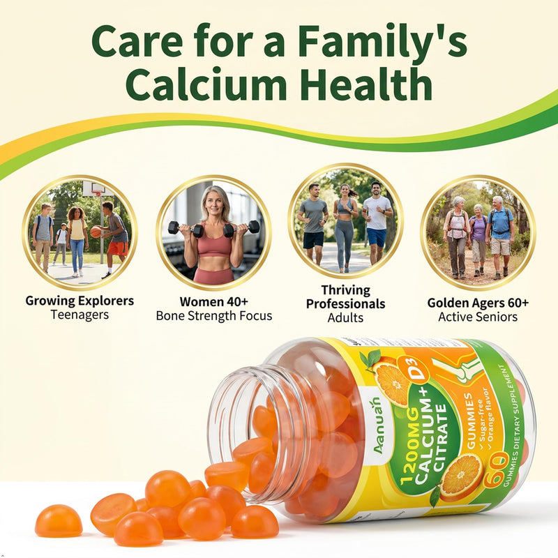 (2 Pack) Calcium Citrate 600-1200 mg with Vitamin D3 Gummies for Women Men | Calcium Supplements For Bone & Teeth Support, High Absorption, Easy to Digest, Sugar Free, Vegan, Orange Flavor,60 Day Supply 60 Count (Pack of 2)