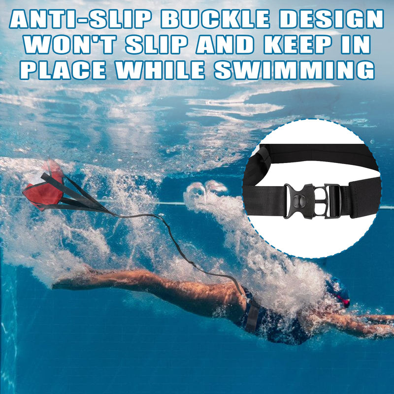 Hikeen Swimming Parachute Resistance Set Training Equipment with 3 Parachute & Adjustable Length Swim Belts for Adults 1 Set