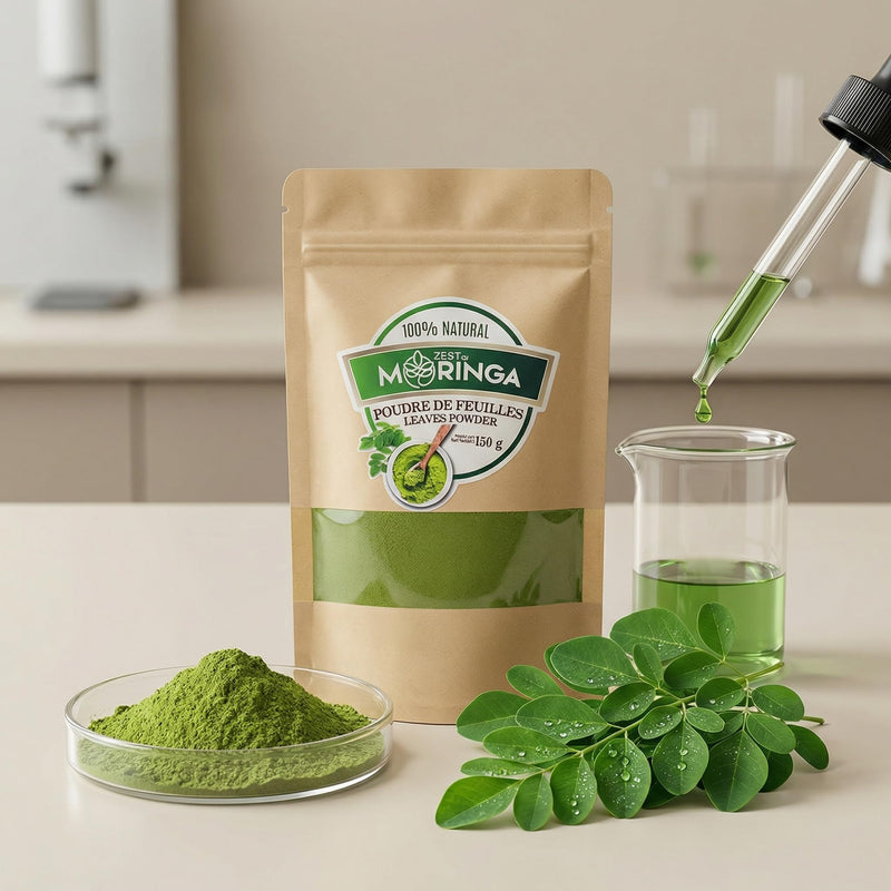 Pure Moringa Oleifera Powder- Green Superfoods Supplements, Rich Vitamin, Perfect for, Drinks, Tea & Recipes 100% Pure Leaf