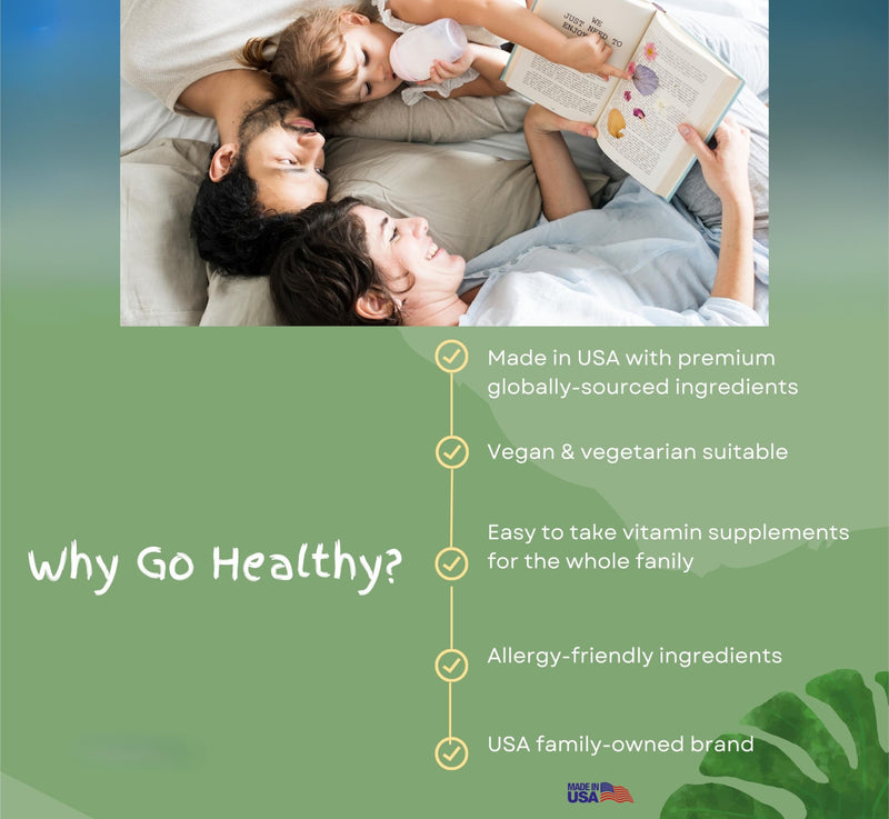 Go Healthy Liquid Vitamins for Women, Men, Teens | Vegan Vitamin & Mineral | High Absorption | Premium Liquid Multivitamin | Immune Support | Raspberry - 32 Servings 16 Fl Oz (Pack of 1)