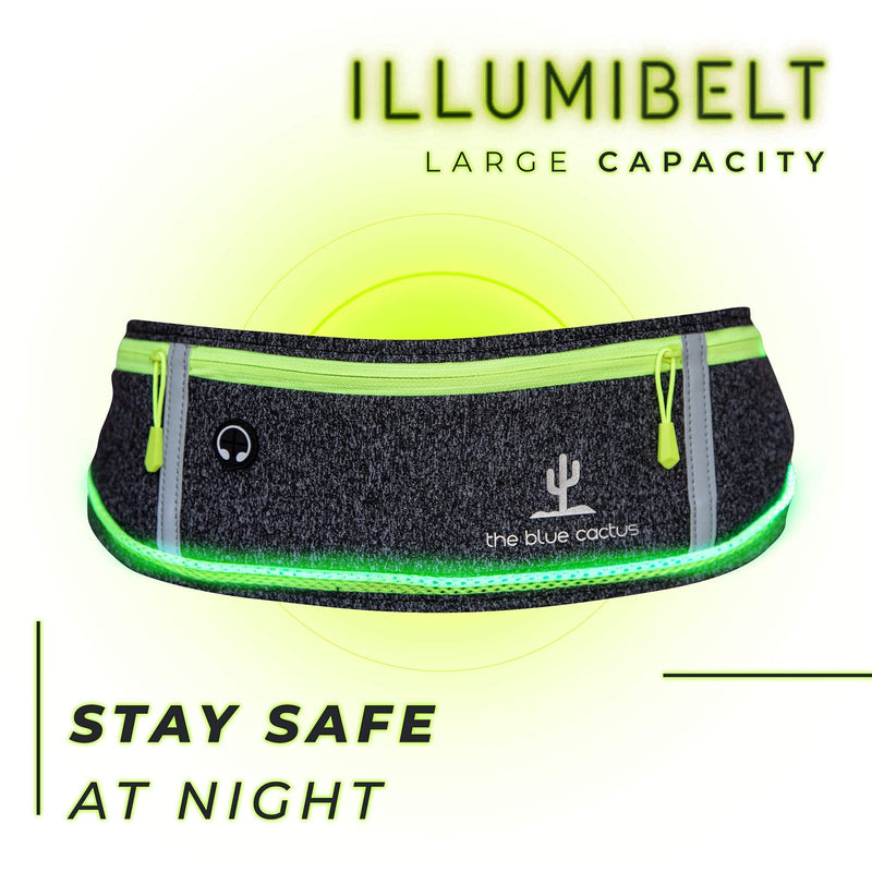 Reflective Running Light Belt with Zipper Pockets and USB Rechargeable, Night Safety Gear for Runners, Dog Walking Gear, Runners Reflective Belt Fits Women, Men, Kids, and Dogs - BeesActive Australia