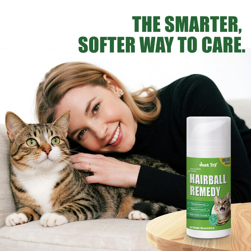 Just Try 3.38oz Cat Hairball Remedy Gel Chicken Flavor Paste Hairball Treatment for Cats Hairball Control Cat Supplements, Healthy Stomach & Shinny Skin