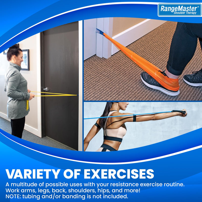 RangeMaster TheraLoop Door Anchors │ Non-Slip │ Complements Exercise Bands or Tubes │ Great for Exercising or Strengthening Activities│10 Pack, Blue 10 - BeesActive Australia