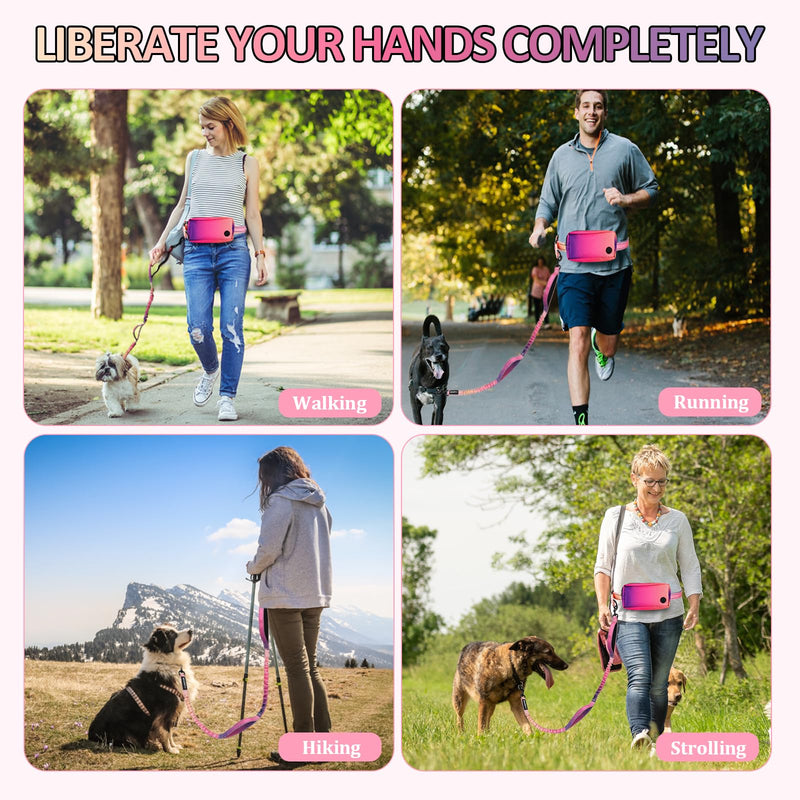 Philorn Hands Free Dog Leash for Dogs with Pouch, Adjustable Waist Leash for Medium Large Dogs Walking, Running, Jogging, Hiking, Dual Handles and Durable Bungee - BeesActive Australia