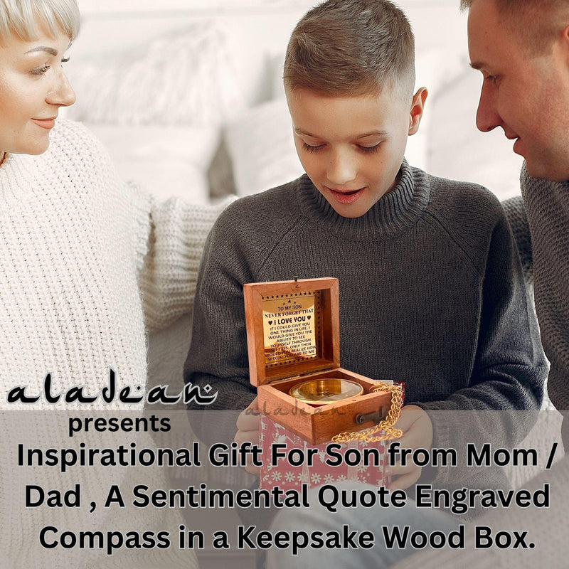 To My Son Compass Gift From Mom and Dad | 2" - For Teenage Son's Graduation, Christmas, Birthday, Baptism, Confirmation, Communion