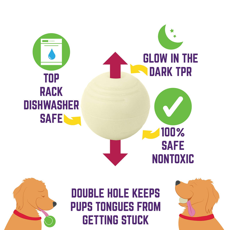 Chew King Glowing Fetch Ball, Dog Ball Toys, 2.5" 2-Pack Balls 2.5" Balls/ pack of 2 - BeesActive Australia