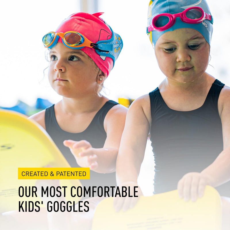 FINIS DragonFly Kids Swim Goggles - Ages 3-8 - UV Protection - Floating Neoprene Strap - Soft Silicone Fit - Lavender Scales