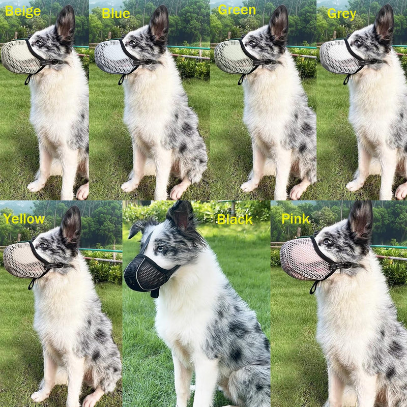 Muzzle for Large Dogs, Prevent Chewing/Eating/Biting Dog Muzzle, Breathable Reflective Adjustable Muzzle Medium Dog (Black, L) Black - BeesActive Australia