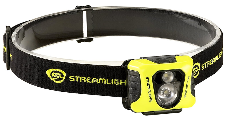 Streamlight 61422 Enduro Pro 200-Lumen LED Headlamp with Elastic Head Strap, Rubber Hard Hat Strap, and 3M Dual Lock Fasteners, Box, Yellow