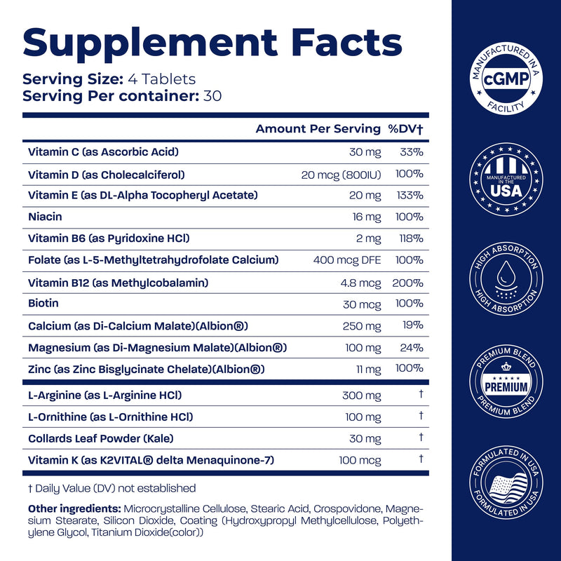 BONE SCIENCE PrimeHeight Bone & Immune Support, Calcium D3 K2, 120 Tablets | Vegan, non-GMO formula with calcium, vitamin D3, K2, magnesium and zinc for daily bone, immune and nutritional support needs
