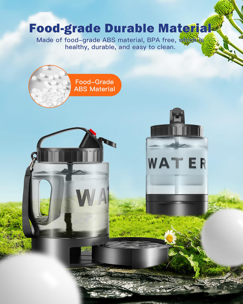 77oz Dog Water Bottle Dog Travel Water Bottle, Portable Dog Water Bowl Dispenser for Travel Camping Hiking Walking, Dog Water Drinking Bottle Dog Travel Water Bowl for Large Dogs 77oz-Black - BeesActive Australia
