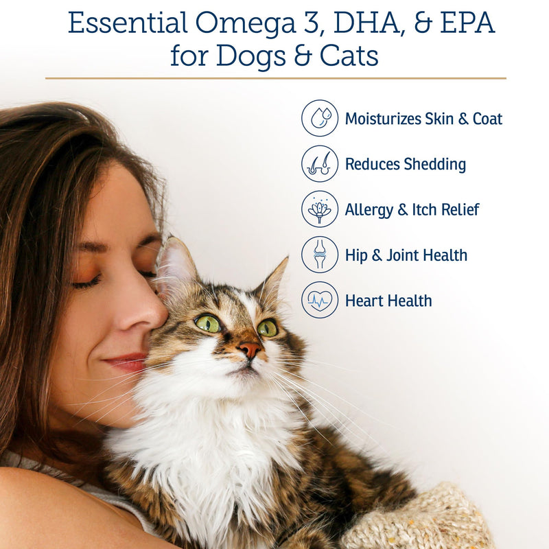 Rx Vitamins Ultra EFA Omega 3 Fish Oil for Dogs & Cats - Promotes Heart, Brain, and Joint Health with Vitamin E, Biotin, and Zinc - Liquid Fish Oil for Itch Relief, Dog Shedding, Coat Health - 8 oz New Label