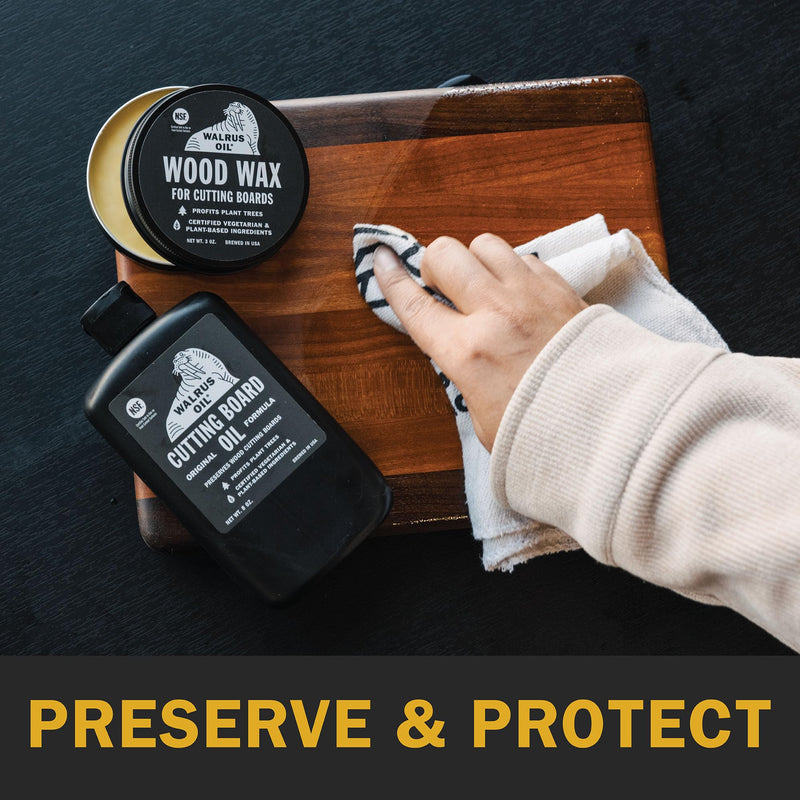 WALRUS OIL - Cutting Board Oil and Wood Wax Set. For Cutting Boards, Butcher Blocks, Wooden Spoons, and Bowls. 100% Food-Safe. - BeesActive Australia