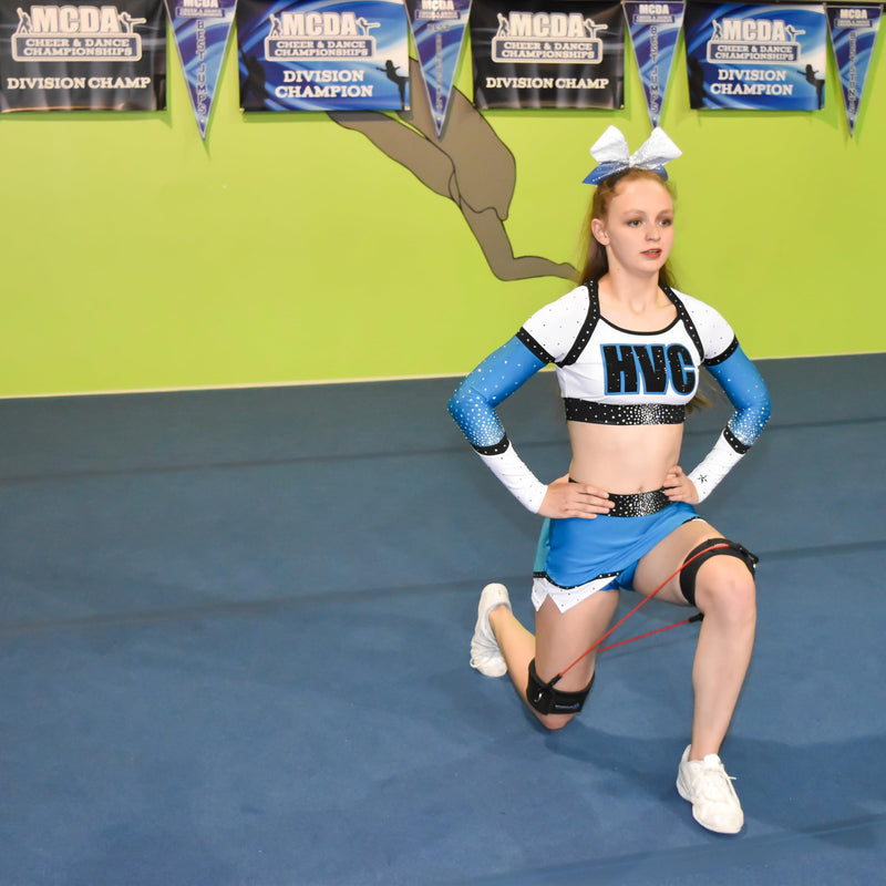Cheer Kinetic Bands Cheerleader Flexibility and Strength Training | Improve Jumps, Stunts, Landings | 4-Level Leg Resistance Bands & 12 Stunt Strap Color Options, Digital Training Downloads Pink Level 1