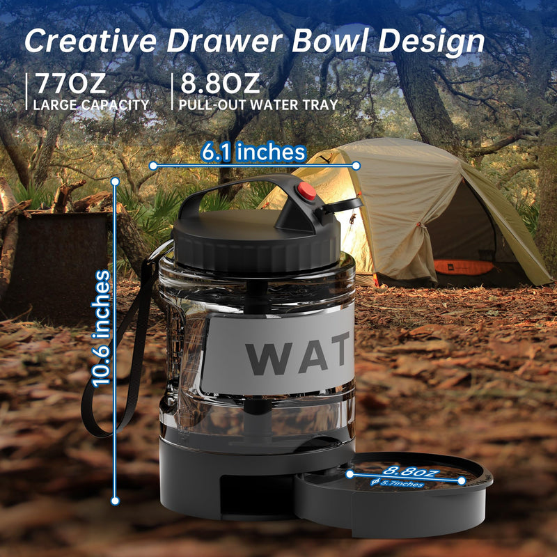 Dog Water Dispenser,77oz Dog Travel Water Bottle, Portable Large Dog Water Bowl Dispenser with Pull-Out Water Bowl for Walking Hiking Camping,Pet Water for Outdoor,BPA Free -BLACK Large Capacity - BeesActive Australia