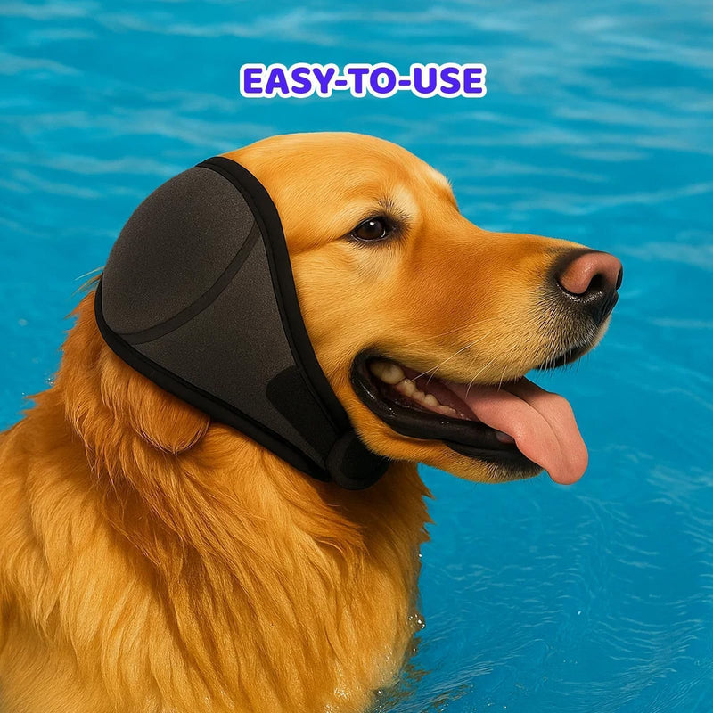 Adjustable Dog Ears Cover, Calming Hood with Ear Protection - Provides Warmth, Soothes Anxiety & Prevents Wound Infection, Size L