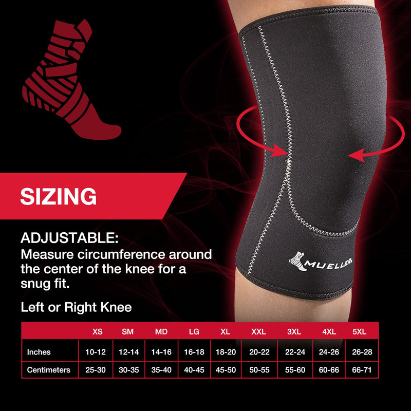 Mueller Sports Medicine Closed Patella Knee Sleeve, Knee Pain Relief Support for Men and Women, Ideal for Arthritis, Sprains, Black Small - BeesActive Australia
