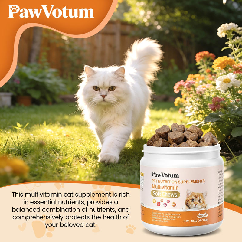 Cat Multivitamin Supplement, Supports Immune System & Energy, Meets Nutritional Needs During Development, Gestation & Postnatal, Contains Multiple Vitamins & Minerals