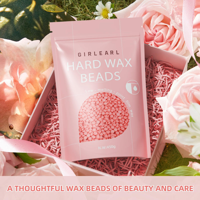 Hard Wax Beads, 1lb Wax Beans for Hair Removal Sensitive Skin with Rose Formula, Perfect for Full Body, Facial, Brazilian Bikini, and Legs at Home Wax Refill for Women Men (pink) A-Pink - BeesActive Australia