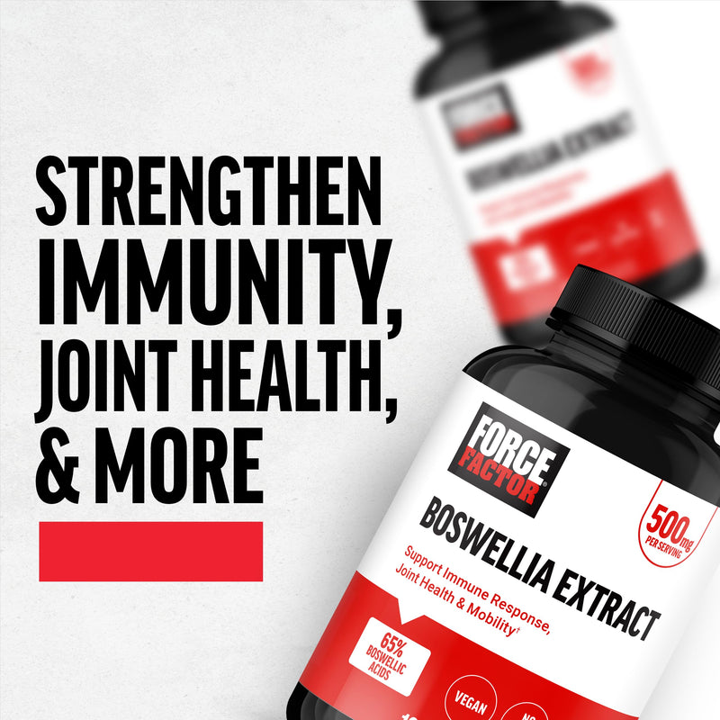 Force Factor Boswellia Extract Capsules | Joint Health Supplement for Women & Men, Made with Premium Boswellia Serrata Extract, Vegan, Non-GMO, 120 Capsules