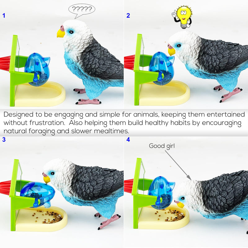 Treat Dispensing Feeder for Parrots and Fancy Rats: A Fun Interactive Foraging Toy with a Mirror; Enrichment Toy for Parakeets, Cockatiels, Conures, African Greys, Fancy Mice; Puzzle Games for Rats - BeesActive Australia