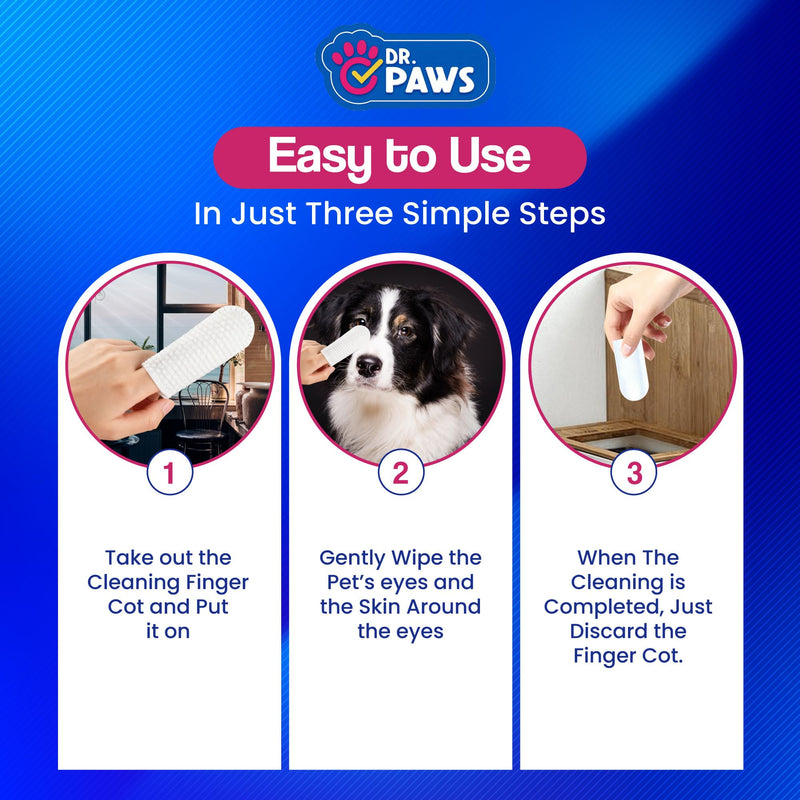 Pet Eye Cleansing Finger Wipes - Zero Irritation Formula Dog Eye Wipes, Eye Wipes for Dogs, Dog Eye Wipes Tear Stain Remover, Cat Eye Wipes, Dog Eye Wipes for Discharge & Crust