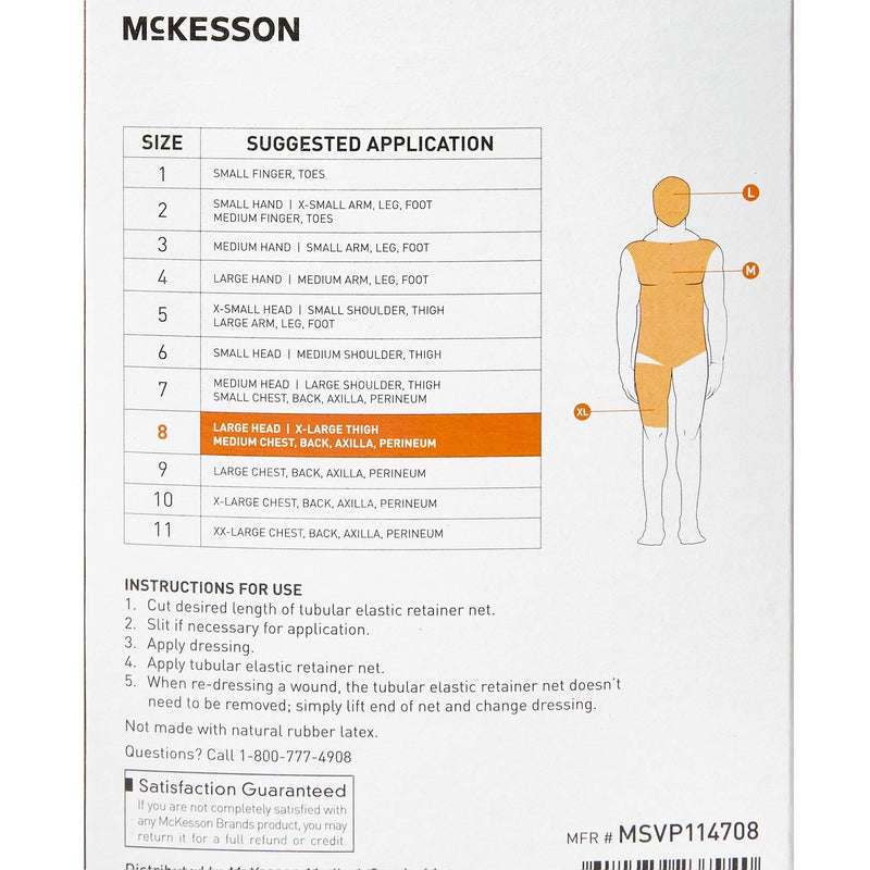 McKesson Tubular Elastic Retainer Net Dressing, Non-Sterile, Head, Thigh, Chest, Size 8, 34 in x 25 yd, 1 Count, 1 Pack Size 8 1 Count - BeesActive Australia