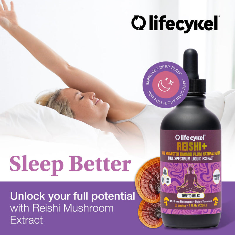 Life Cykel - Reishi Mushroom Extract with Wild Kakadu Plum - Potent Immune & Sleep Support Supplement, Vitamin-C Rich Adaptogen Mushroom Drops - 1 Fl Oz 1 Fl Oz (Pack of 1)