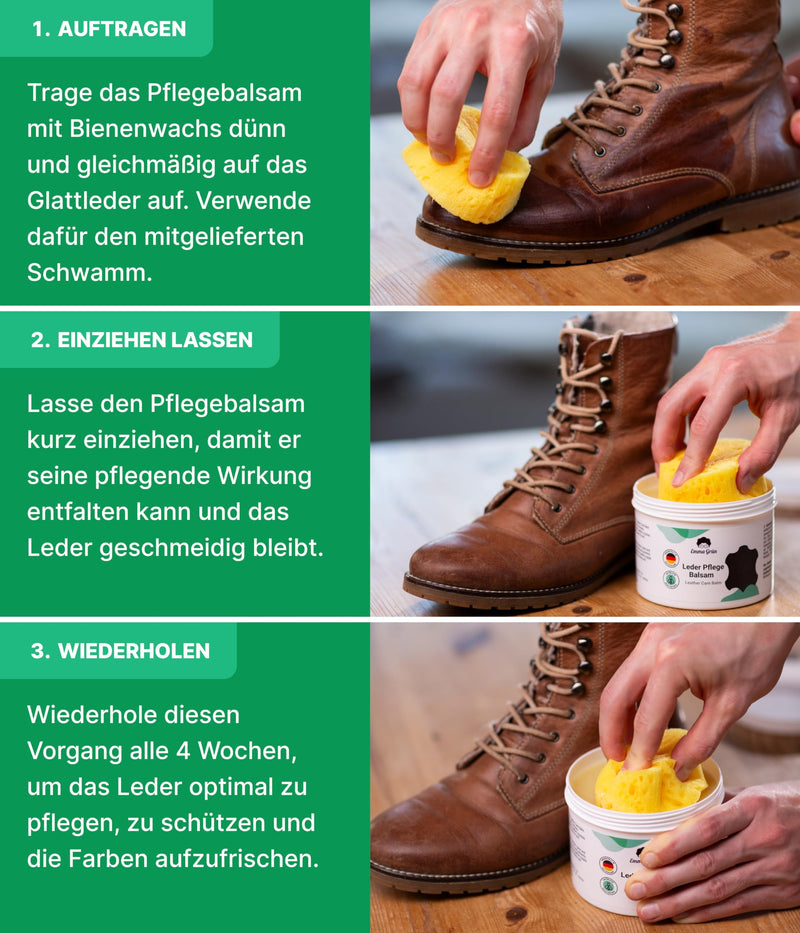 Emma Grün® Leather Balm Leather Grease Colorless 500ml [MADE FROM BEESWAX] - Leather Care for Shoes, Jackets, Bags & Saddles - Care Products for Leather Jackets & Leather Shoes - Saddle Grease Made in Germany 1 x Maxi Leather Care Balm - BeesActive Australia