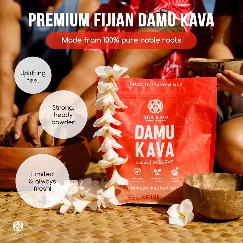 Damu Koa Kava Kava Powder ‚Äì Premium Fijian Damu Noble Root, Strong, Heady 8 oz. (226g) 8 Ounce (226g) - BeesActive Australia