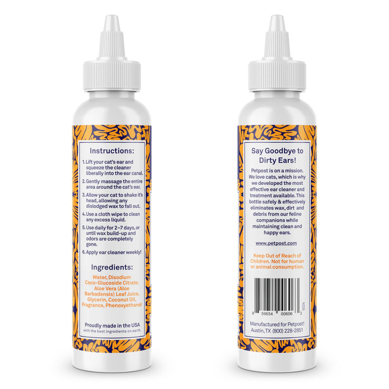 Petpost | Cat Ear Cleaner - Best Ear Remedy for Cats - Natural Coconut Oil Treatment Drops - Alcohol & Medicine Free - 8 oz. 8 oz. - BeesActive Australia