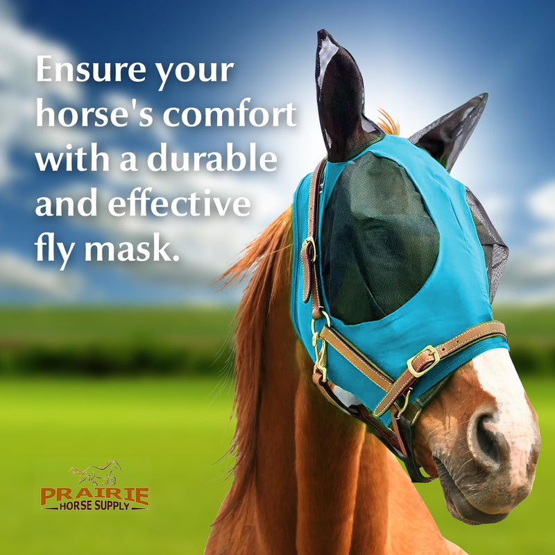 Prairie Horse Supply - UV Fly Mask with Ears for Horses – Lycra Comfort Fit Design - Horse Fly Protection for Trail and Pasture - Durable Mesh Shields from UV Rays - Purple - Arab/Cob/Small Quarter - BeesActive Australia