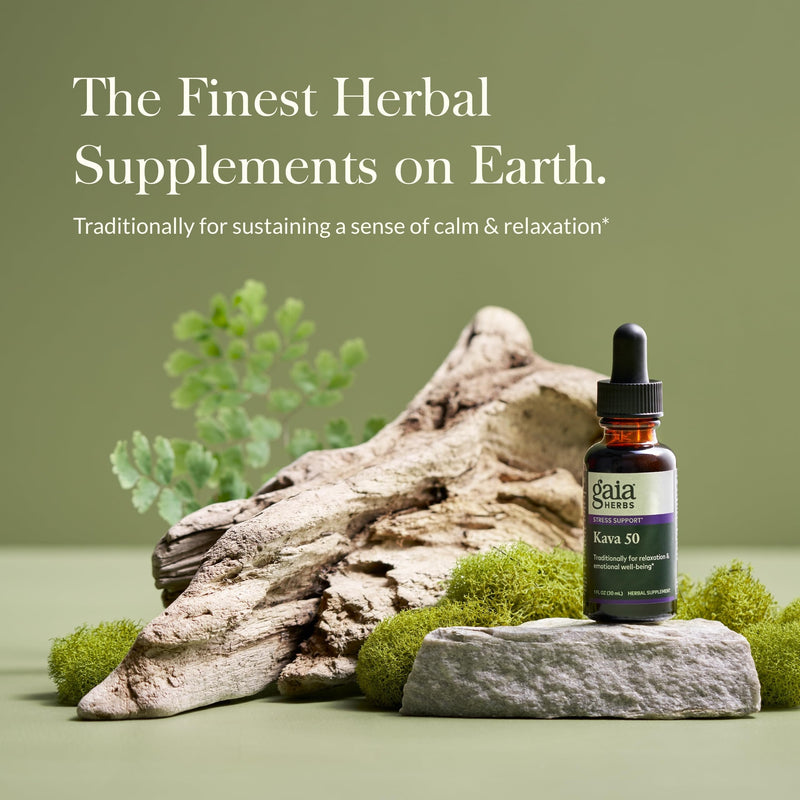 Gaia Herbs Kava Root Extra Strength - Helps Sustain a Sense of Natural Calm, Relaxation,* and Emotional Wellness During Times of Stress - Made with Noble Kava Cultivars - 1 Fl Oz (20-Day Supply) Standard Packaging - BeesActive Australia